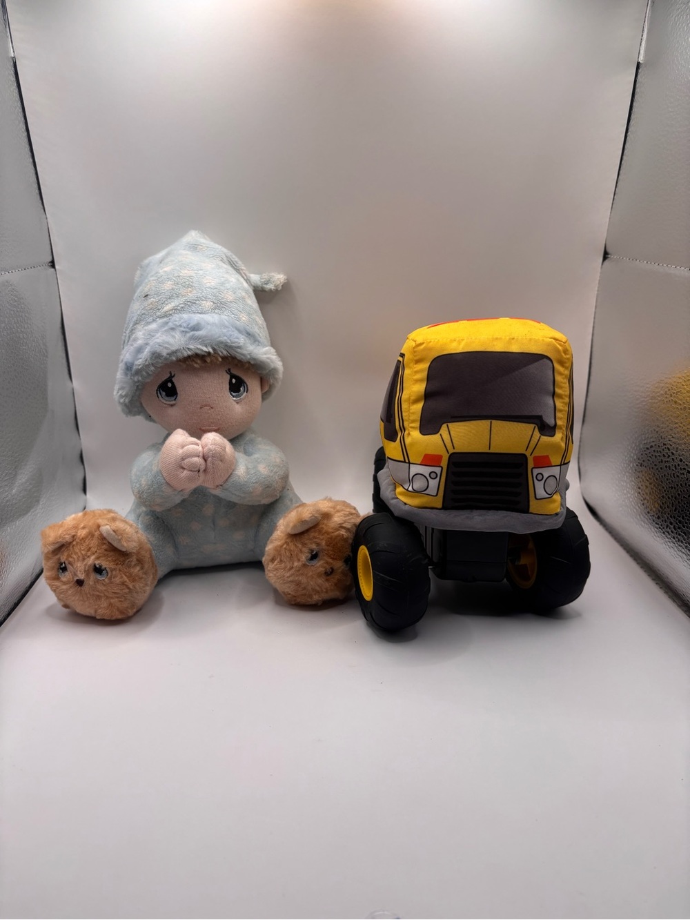 Yellow Plush Monster Truck Toy - Soft Ride-On Vehicle for Kids